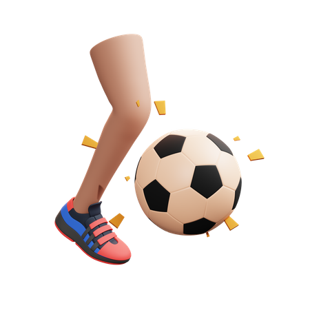 Coup de pied de football  3D Illustration
