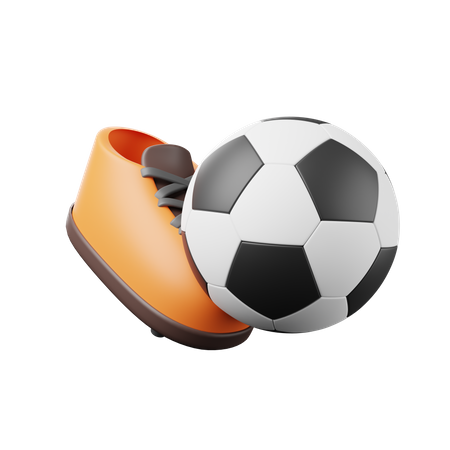 Coup de pied de football  3D Illustration