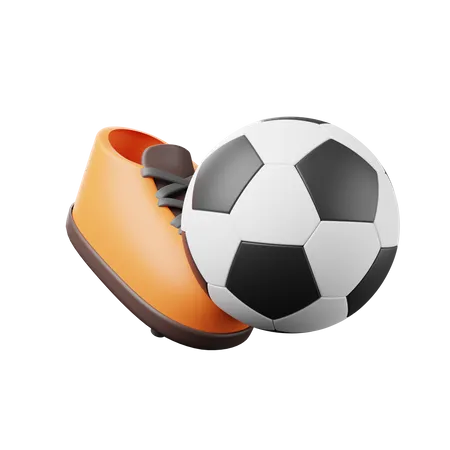 Coup de pied de football  3D Illustration