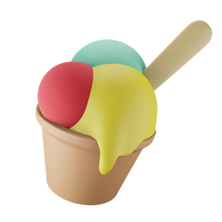 Coupe De Crème Glacée  3D Icon