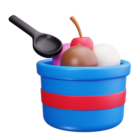 Coupe De Crème Glacée  3D Icon