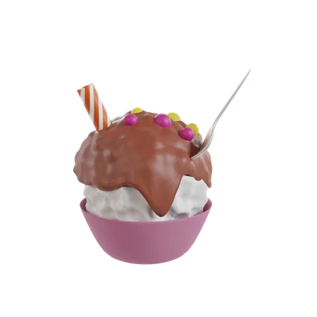 Coupe De Crème Glacée  3D Icon