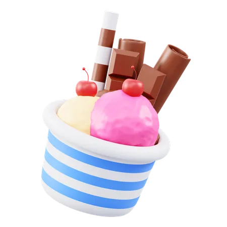 Coupe De Crème Glacée  3D Icon