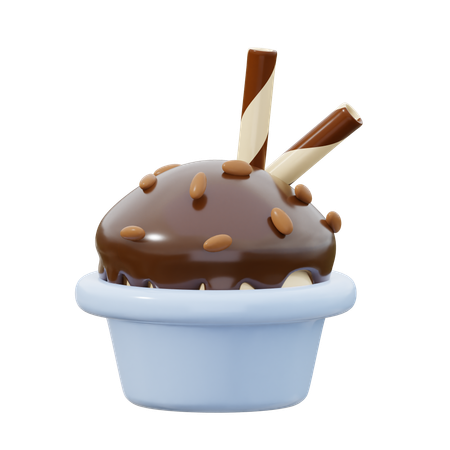 Coupe De Crème Glacée  3D Icon