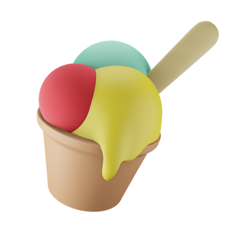 Coupe De Crème Glacée  3D Icon