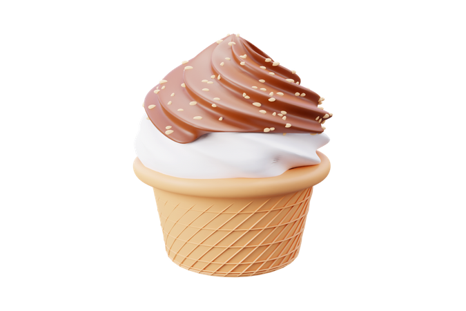 Coupe De Crème Glacée  3D Icon