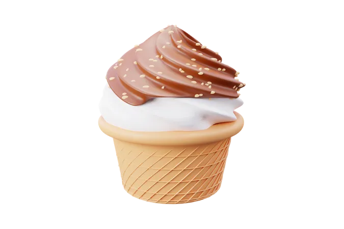 Coupe De Crème Glacée  3D Icon