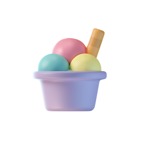 Coupe De Crème Glacée  3D Icon