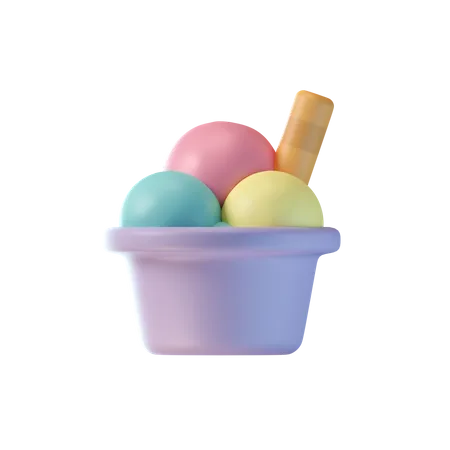 Coupe De Crème Glacée  3D Icon