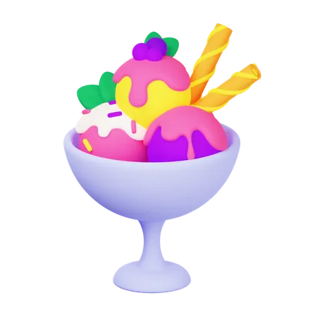 Coupe De Crème Glacée  3D Icon