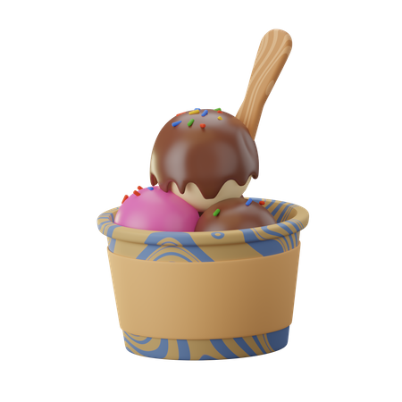 Coupe De Crème Glacée  3D Icon