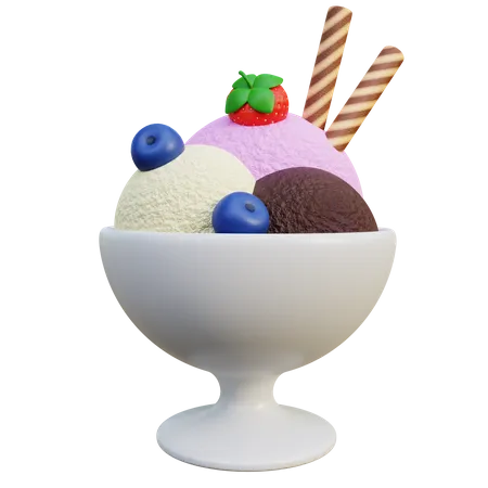 La crème glacée Sundae  3D Icon