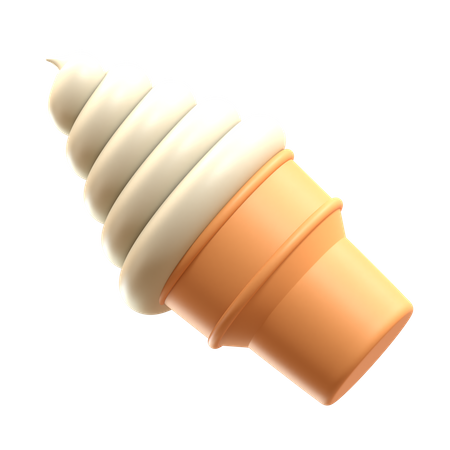 Cornet de glace molle à la vanille sundae  3D Icon