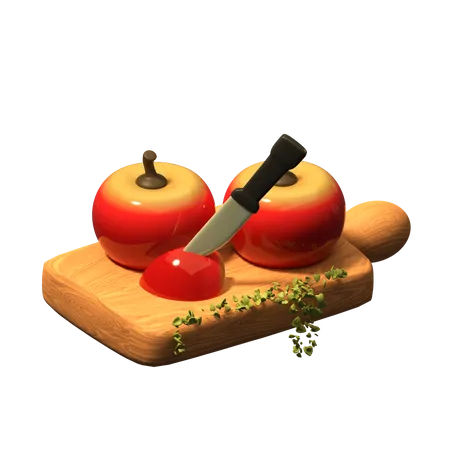 Coupe de pomme  3D Icon