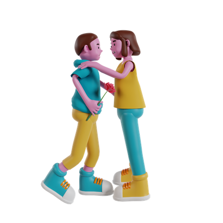 Couple amoureux  3D Illustration