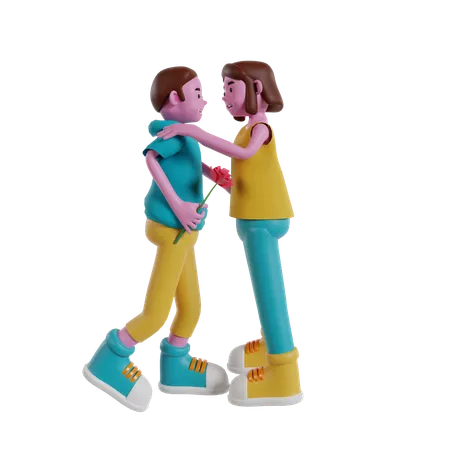 Couple amoureux  3D Illustration