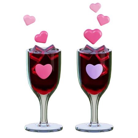 Boisson en couple  3D Icon