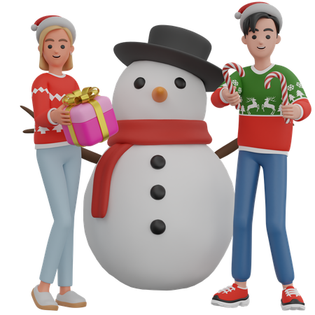 Couple Carrying Surprise Box  3D Icon