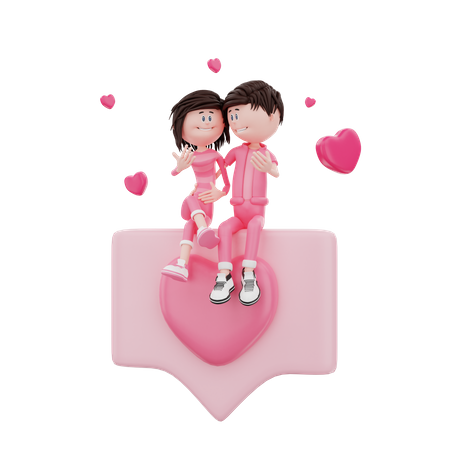 Couple celebrating valentine  3D Icon