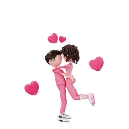 Couple Celebrating valentine  3D Icon