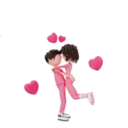 Couple Celebrating valentine 3D Illustration