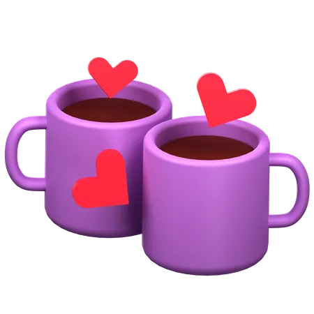 Couple Chocolate Drink 3 D Icon Illustration 3D Icon