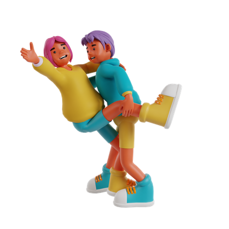 Couple Dancing  3D Illustration