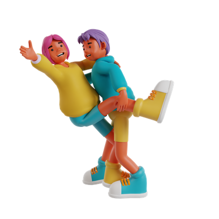 Danse en couple  3D Illustration