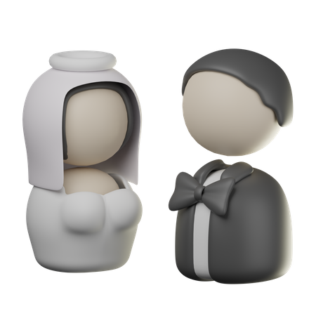 Couples de mariage  3D Icon