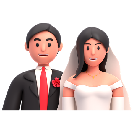 Couples de mariage  3D Icon