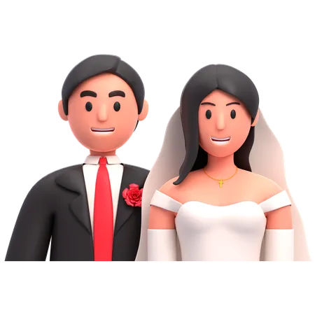 Couples de mariage  3D Icon