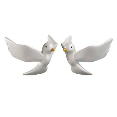 Couple Dove  3D Icon