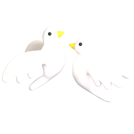 Couple Doves  3D Icon