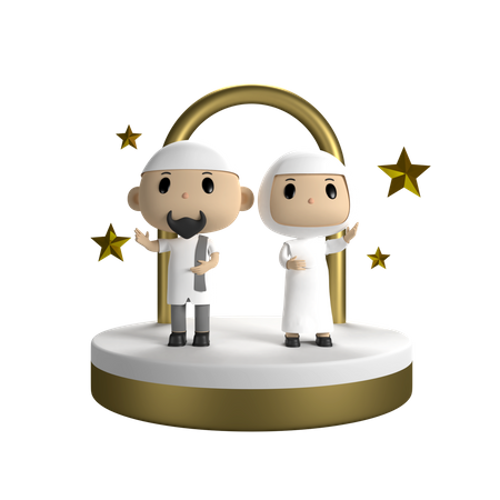 Couple Eid Mubarak  3D Icon
