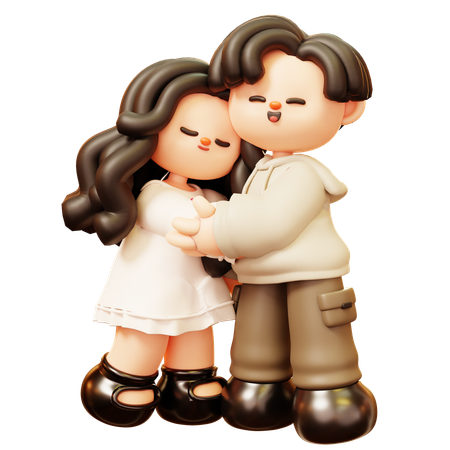 Couple, étreindre  3D Icon