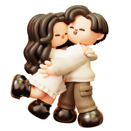 Couple, étreindre  3D Icon