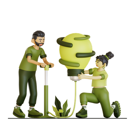 Couple Grow Up Pump Idea  3D Icon