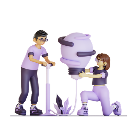 Couple Grow Up Pump Idea  3D Icon