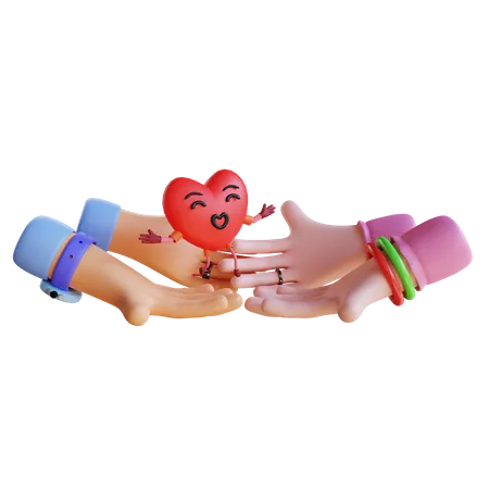 Couple Hands  3D Illustration