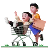 Couple having fun while shopping