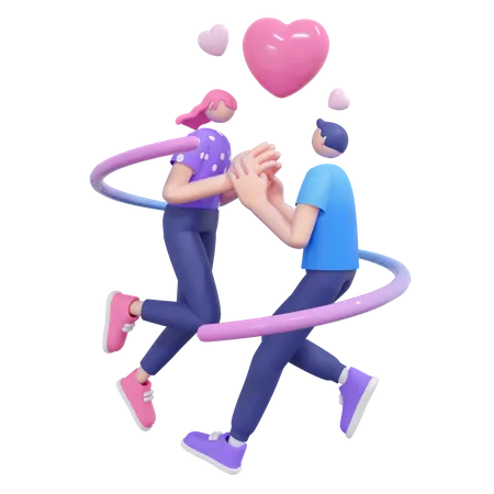 Couple holding hand  3D Illustration