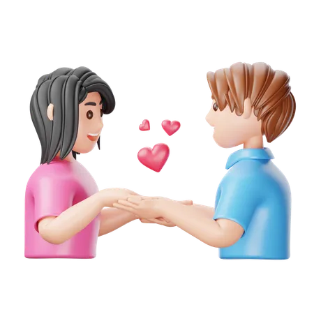 Couple Holding Hands  3D Icon