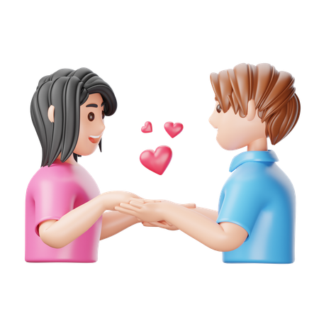 Couple Holding Hands  3D Icon