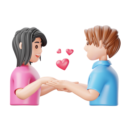 Couple Holding Hands  3D Icon