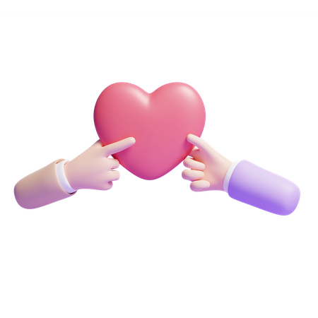 Couple Holding Heart  3D Icon