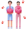 Couple Holding heart