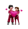 Couple holding heart