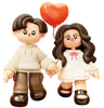 Couple Holding Heart Balloon