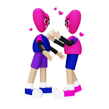Couple hugging  3D Icon
