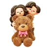 Couple Hugging Giant Teddy Bear
